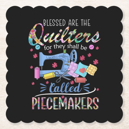 Gesegnete Quilters-Piecemakers beenden Nähgeschenk Untersetzer (Vorderseite)