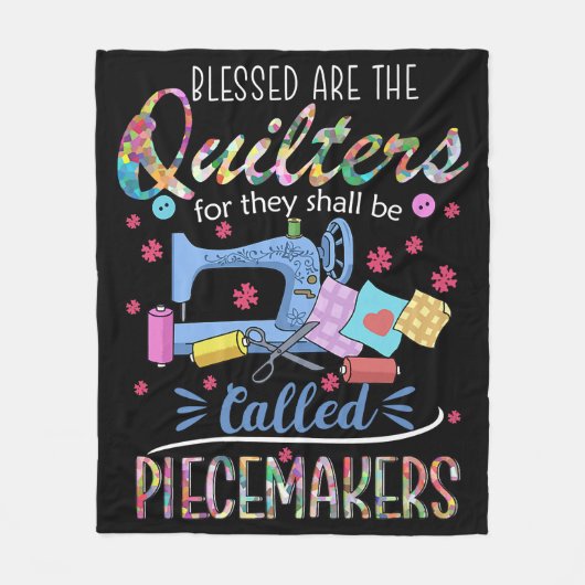 Gesegnete Quilters-Piecemakers verlassen Nähideen Fleecedecke (Vorderseite)
