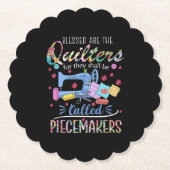 Gesegnete Quilters-Piecemakers verlassen Nähideen Untersetzer (Vorderseite)