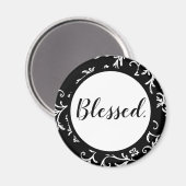 Gesegnete Schwarz-weiße moderne Schrift Christlich Magnet (Vorderseite/Rückseite)