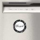 Gesegnete Schwarz-weiße moderne Schrift Christlich Magnet (In Situ (Geschirrspüler))