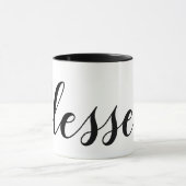 Gesegnete Schwarz-weiße moderne Schrift Christlich Tasse (Zentrum)