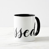 Gesegnete Schwarz-weiße moderne Schrift Christlich Tasse (VorderseiteRechts)