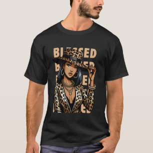 Gesegnete schwarze Cowgirl-Leopard Western Swag af T-Shirt