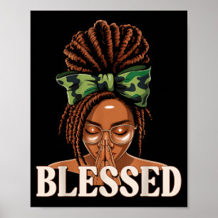 Gesegnete schwarze Frau betend afrikanische christ Poster