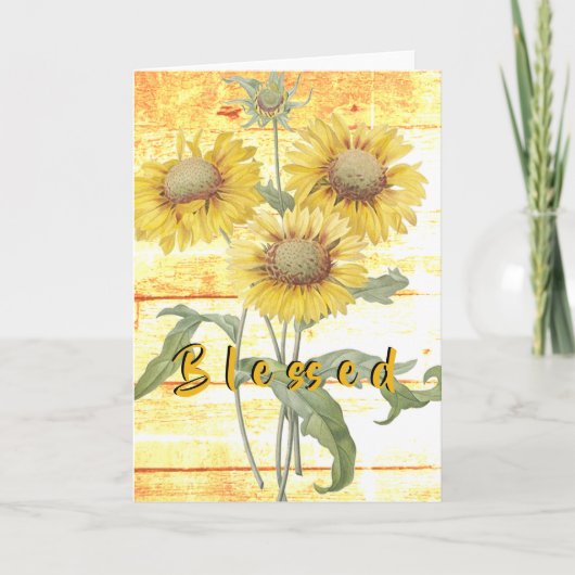 Gesegnete Sonnenblumen Karte (Vorderseite)