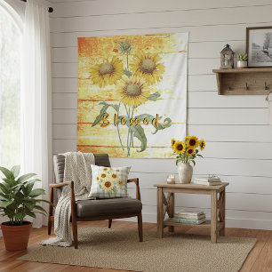 Gesegnete Sonnenblumen Wandteppich