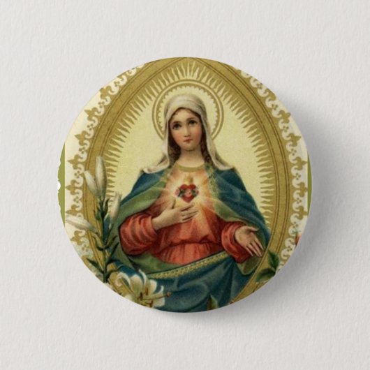 Gesegnete tadellose traurige Mutter Jungfrau-Marys Button (Vorderseite)