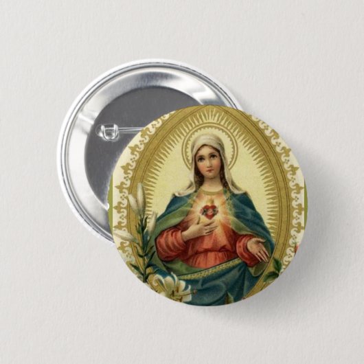 Gesegnete tadellose traurige Mutter Jungfrau-Marys Button (Vorne & Hinten)