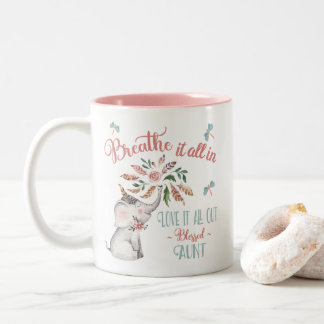 Gesegnete Tante Elephant und Dragonfly Zweifarbige Tasse