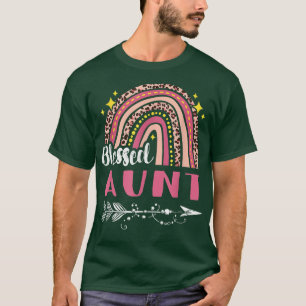 Gesegnete Tante Rosa Regenbogen Leopard Mama Mütte T-Shirt