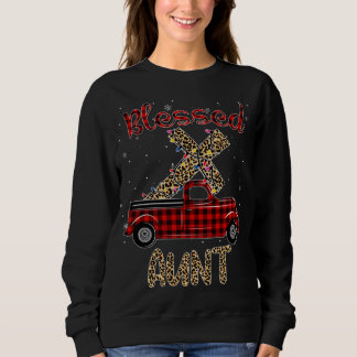 Gesegnete Tante Weihnachten Roter Lkw Karierte Far Sweatshirt