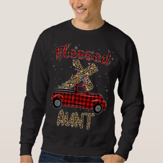 Gesegnete Tante Weihnachten Roter Lkw Karierte Far Sweatshirt