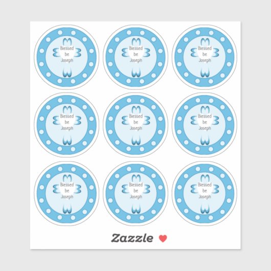 Gesegnete Taufklammer Aufkleber (Blatt)