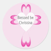 Gesegnete Taufkleber Runder Aufkleber (Vorderseite)