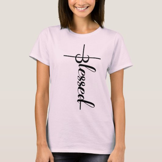 Gesegnete Typografie T-Shirt (Vorderseite)