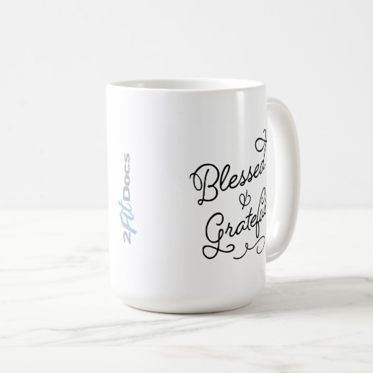 Gesegnete u. dankbare Tasse (15oz) (VorderseiteRechts)