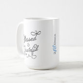 Gesegnete u. dankbare Tasse (15oz) (Vorderseite Links)