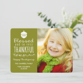 Gesegnete und dankbare Erntedank-Fotokarte Feiertagskarte (Stehend Vorderseite)