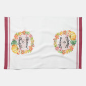 Gesegnete und dankbare Wasserfarben-Herbstlaub Pum Geschirrtuch (Horizontal)