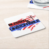 Gesegnete und unaufhaltsame amerikanische Flagge Rechteckiger Pappuntersetzer (angewinkelt)