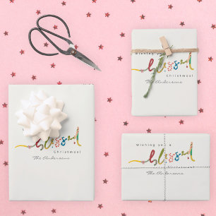 Gesegnete Weihnachtsverpackung Papier-Set aus 3 Geschenkpapier Set