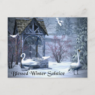 Gesegnete Winter Solstice Swans Postkarte