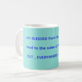Gesegneter Becher in mint & blau Kaffeetasse (Vorderseite Links)