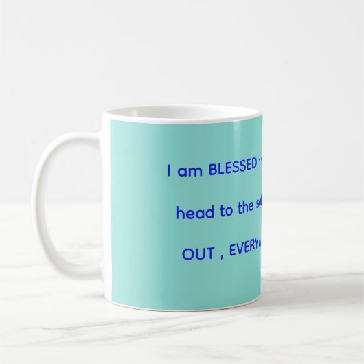 Gesegneter Becher in mint & blau Kaffeetasse (Links)