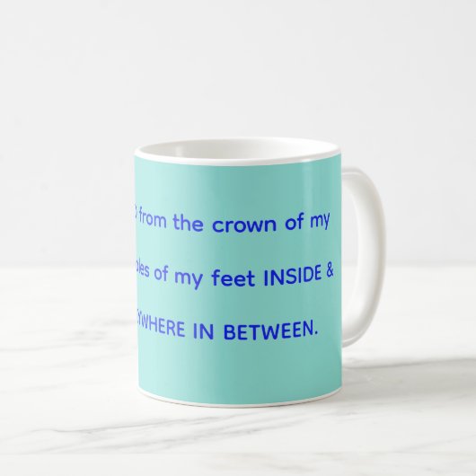 Gesegneter Becher in mintgrün & blau Kaffeetasse (VorderseiteRechts)