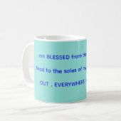 Gesegneter Becher in mintgrün & blau Kaffeetasse (Vorderseite Links)