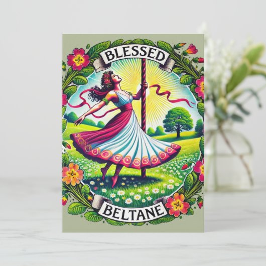 Gesegneter Beltane Einladung (Stehend Vorderseite)
