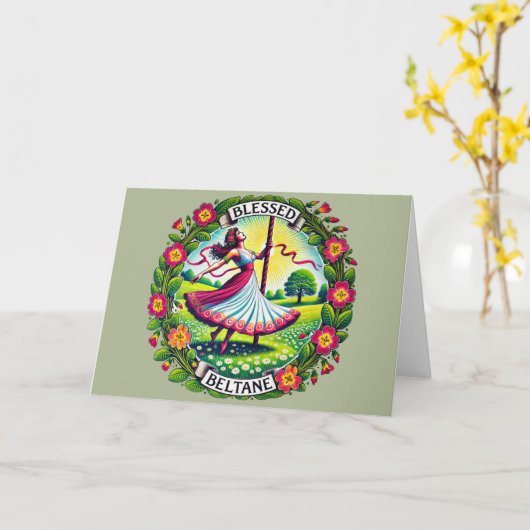 Gesegneter Beltane Karte (Gelbe Blume)