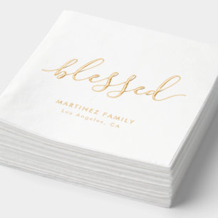Gesegneter Boho Script Family Wiedersehen Erntedan Servietten Mit Folie