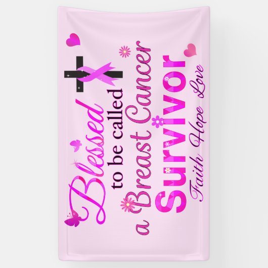 Gesegneter Brustkrebs-Überlebender Banner (Vertikal)