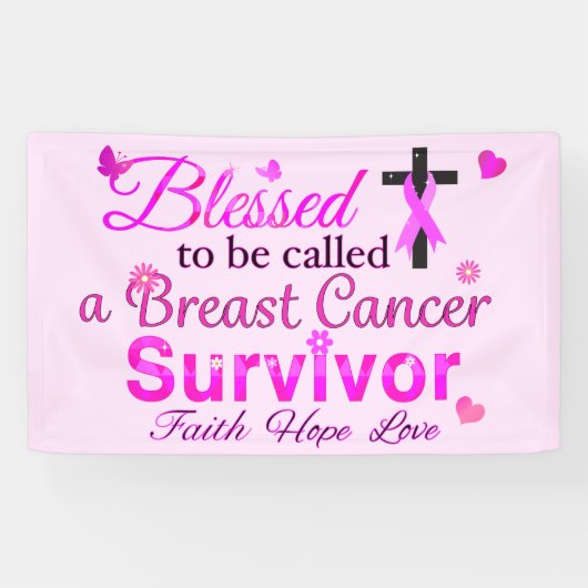 Gesegneter Brustkrebs-Überlebender Banner (Horizontal)