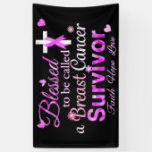 Gesegneter Brustkrebs-Überlebender Banner (Vertikal)
