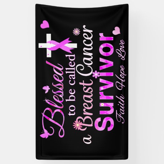 Gesegneter Brustkrebs-Überlebender Banner (Vertikal)