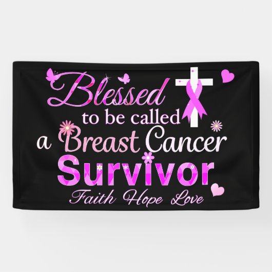Gesegneter Brustkrebs-Überlebender Banner (Horizontal)