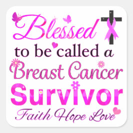 Gesegneter Brustkrebs-Überlebender Quadratischer Aufkleber