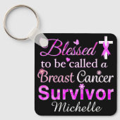 Gesegneter Brustkrebs-Überlebender Schlüsselanhänger (Vorderseite)