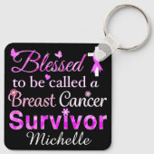 Gesegneter Brustkrebs-Überlebender Schlüsselanhänger (Rückseite)