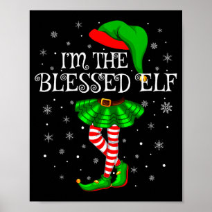 Gesegneter Elf Weihnachten passende Familie Frauen Poster