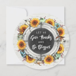 Gesegneter Erntedank Fall Sonnenblumen Familieness Einladung