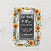 Gesegneter Erntedank Fall Sonnenblumen Familieness Einladung (Vorne/Hinten)