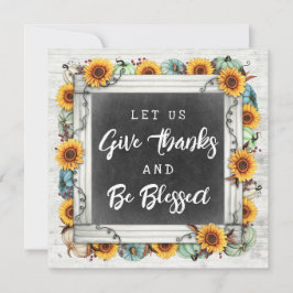 Gesegneter Erntedank Fall Sonnenblumen Familieness Einladung