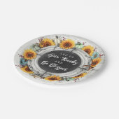 Gesegneter Erntedank Fall Sonnenblumen Familieness Pappteller (Schrägansicht)