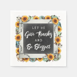Gesegneter Erntedank Fall Sonnenblumen Familieness Serviette