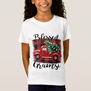 Gesegneter Gramsi Red Truck Vintage Weihnachtsbaum T-Shirt