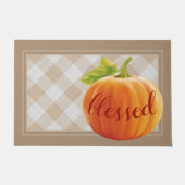 Gesegneter Herbst Ernte Pumpkin auf Gingham Willko Fußmatte (Vorderseite)